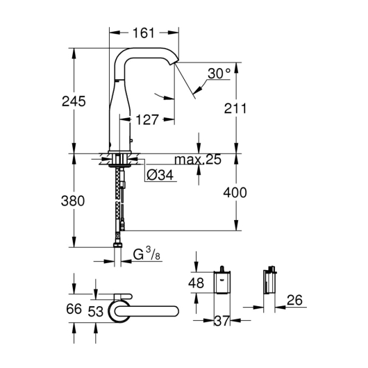 Змішувач для раковини з сенсорним керуванням Grohe Essence E (36445000), изображение 3