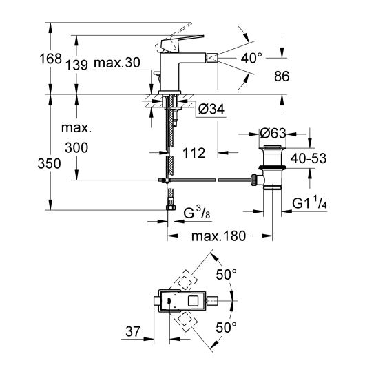 Змішувач для біде Grohe Eurocube (23138000), изображение 4