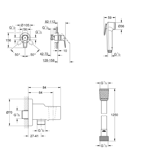 Комплект гігієнічного душу Grohe BauLoop New (UA11104201), изображение 5
