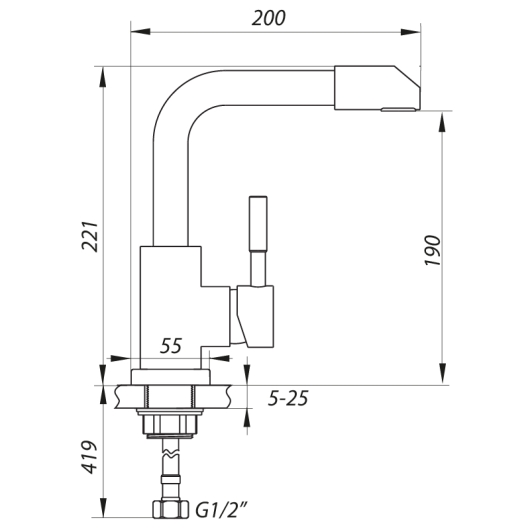 Змішувач для умивальника ZERIX LR71198-4 (LL1467), изображение 2