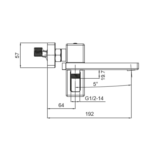Змішувач для ванни з коротким виливом Koer KB-41009-01 (Колір хром) (KR3502), изображение 2