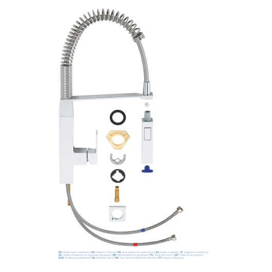 Змішувач для кухні з гнучким виливом Grohe Eurocube (31395000), изображение 4