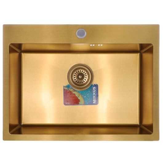 Набір Mixxus SET-6045-200x1.0-PVD-Gold (мийка + змішувач + диспенсер) (MX0589), зображення 2