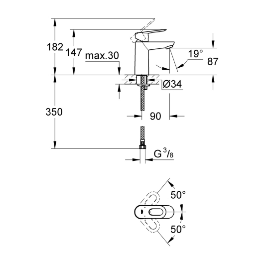 Змішувач для умивальника Grohe BauLoop (23337000), изображение 2