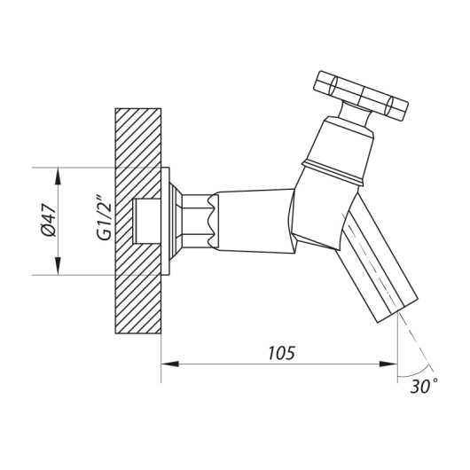 Монокран на одну воду Zerix JIK22 102-A (ZX2757), изображение 2
