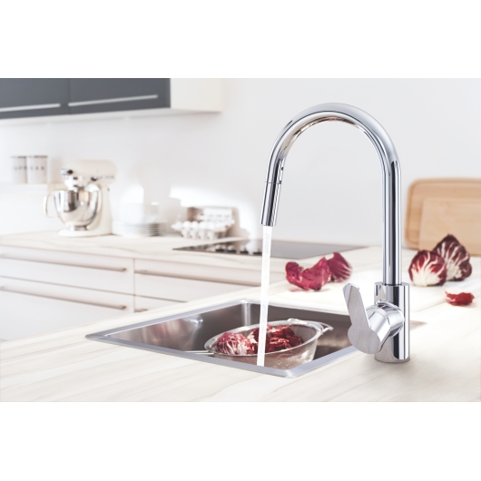 Змішувач для кухні з висувним виливом Grohe Eurostyle Cosmopolitan (31482003), изображение 3
