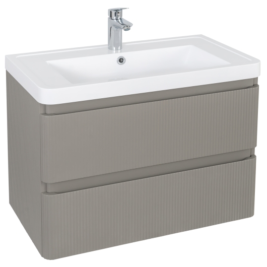 Меблі Акцент ЛЮКС (STONE-GREY-MATT) з умивальником Ваr 75 см (консольні)