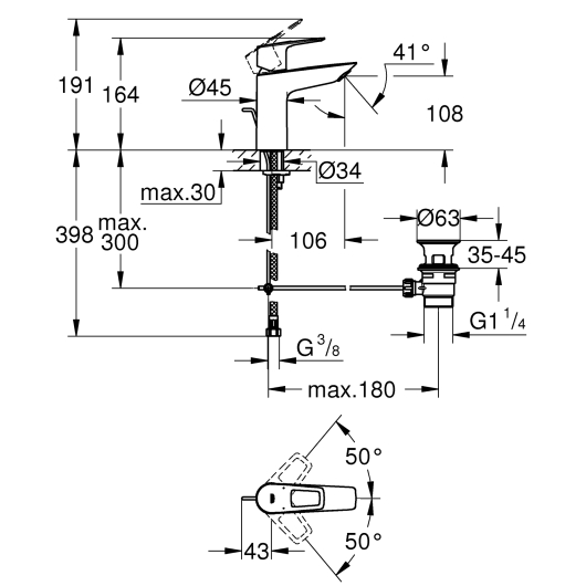 Змішувач для раковини M-розміру Grohe BauLoop New (23762001), изображение 7