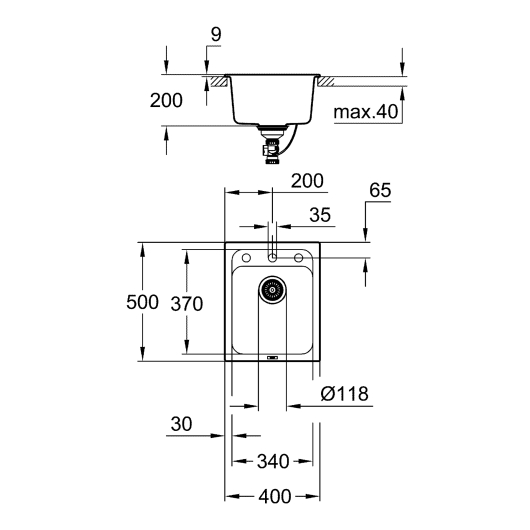 Композитна мийка для кухні Grohe K700 (31650AP0), изображение 3