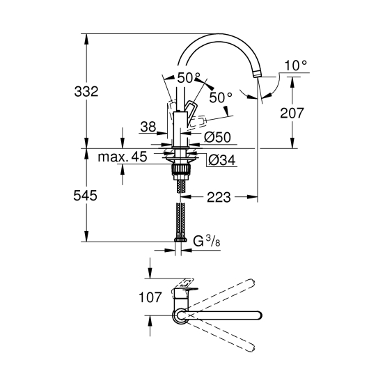 Змішувач для кухні Grohe BauLoop New (31368001), изображение 3