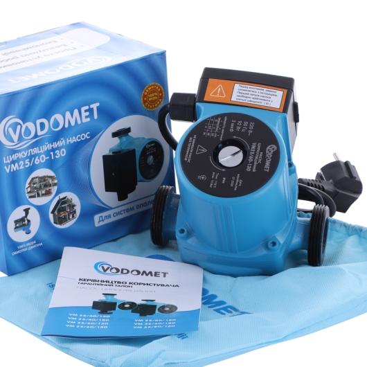 Насос циркуляційний Vodomet VM25/60-130 з кабелем, без гайок (VO0003), изображение 2