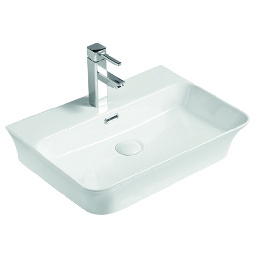 Умивальник накладний керамічний Mixxus Premium Bevel-0202 з переливом 560x415x125mm (MP6481)