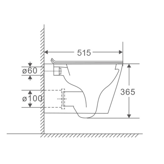 Унітаз підвісний Mixxus Premium Bevel-0301-R Black 515x355x365mm, система змиву RIMLESS (MP6471), изображение 2
