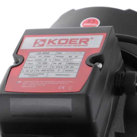 Насос поверх. самовсмоктувальний Koer JS-800 корпус нерж. (KP2661), изображение 3