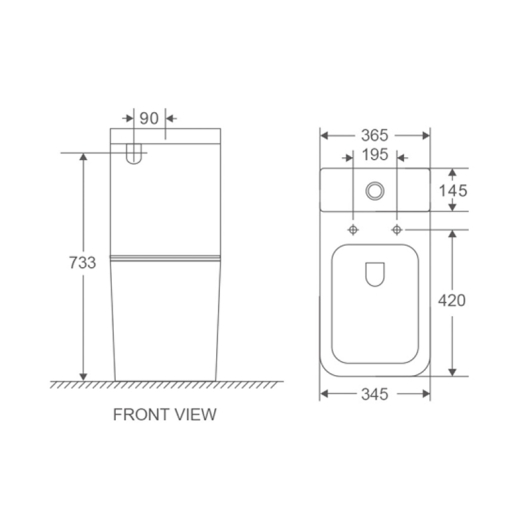 Унітаз-компакт Mixxus Premium Quadro-0401-R 610x365x825mm, система змиву RIMLESS (MP6457), изображение 3