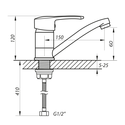 Змішувач для умивальника Zerix PED-B 279 (ZX0069), изображение 2