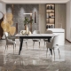 Стіл АТЛАНТА 160(200)*80*76 Laminam Bianco Statuario Venato (5mm)